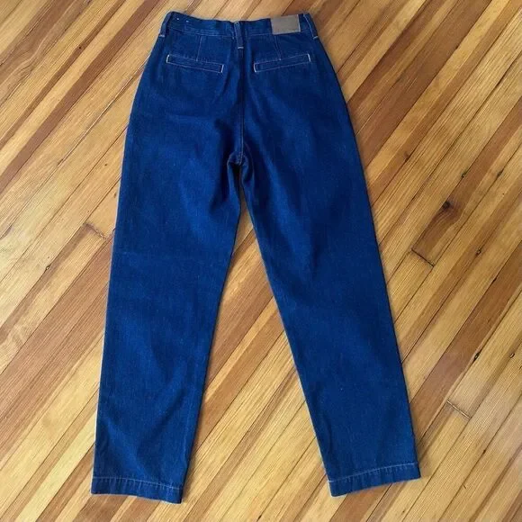 Madewell NWT Baggy Straight Jeans in Woodham Wash: Pleated Edition Size 26 - Picture 3 of 9